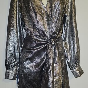 Q2 Shiny Long Sleeve Dress